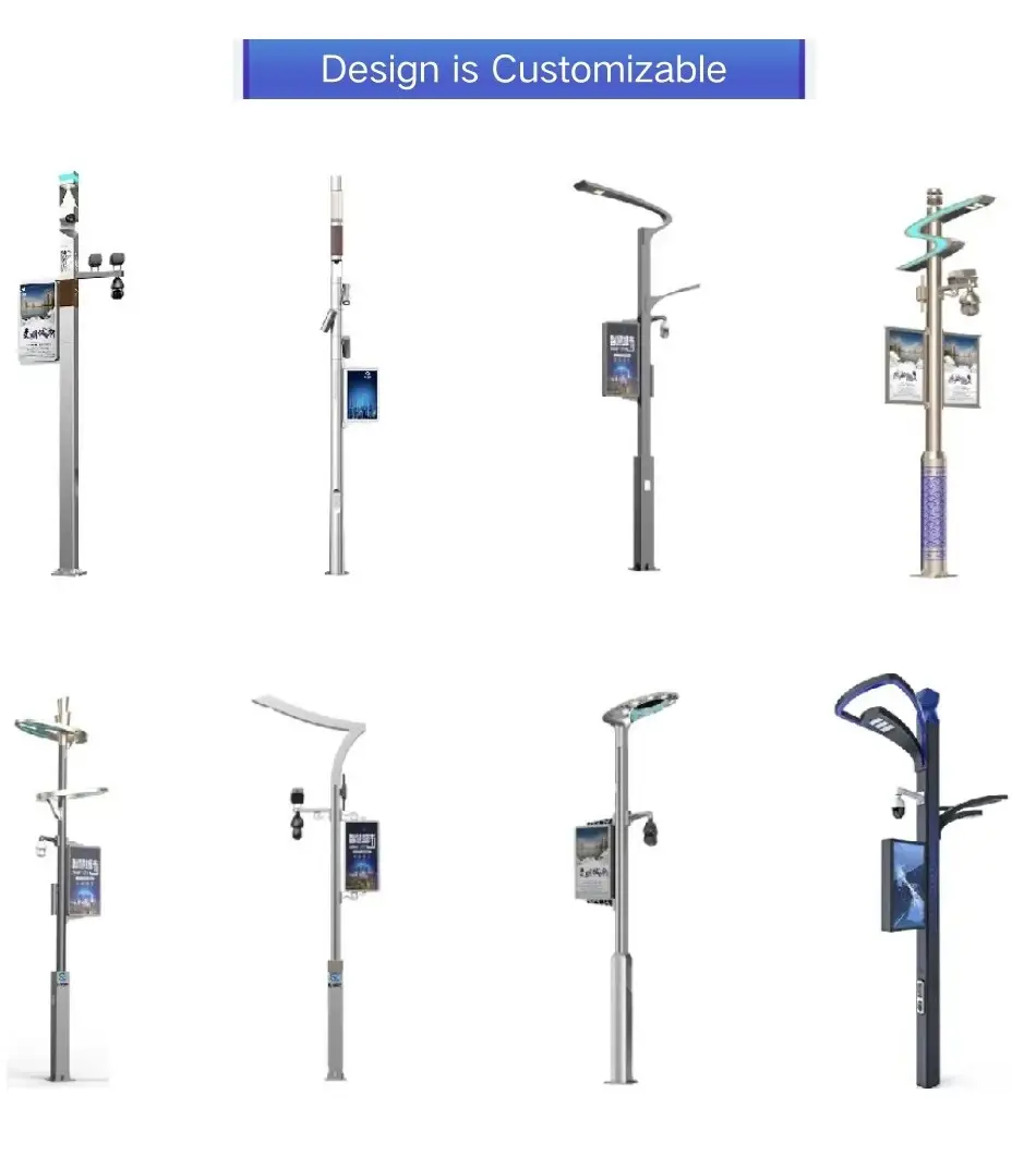 Outdoor Smart light Pole with WIFI, camera, display screen and charging pile integrated — 2