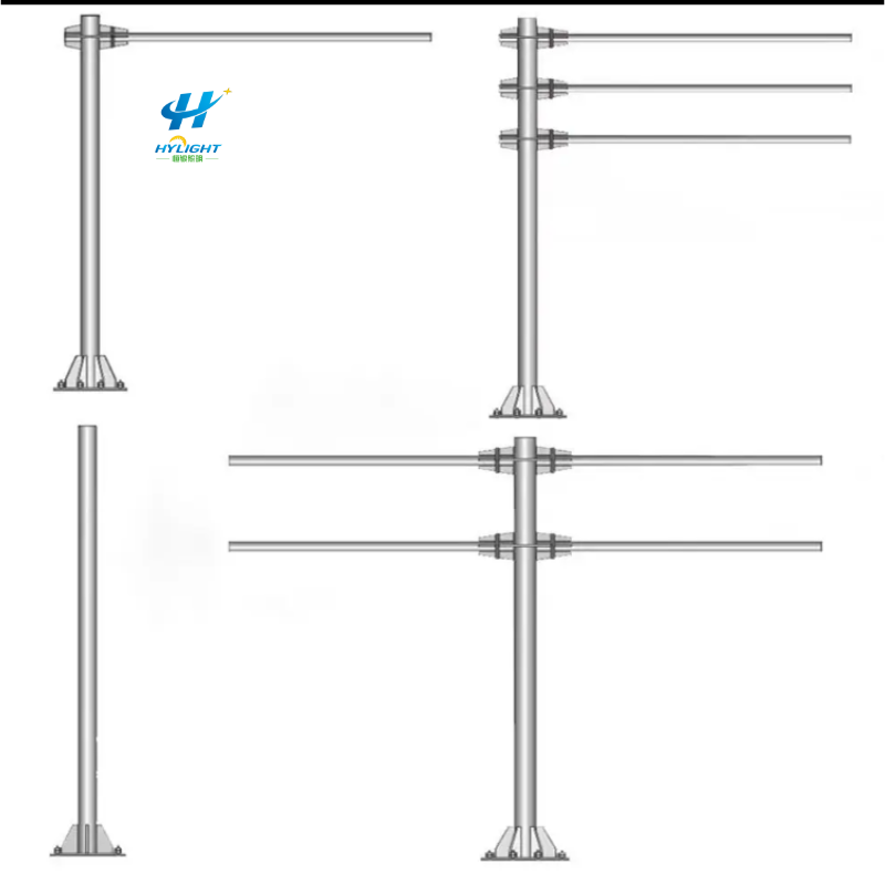 Monitoring pole intersection 5m-8m traffic signal light pole