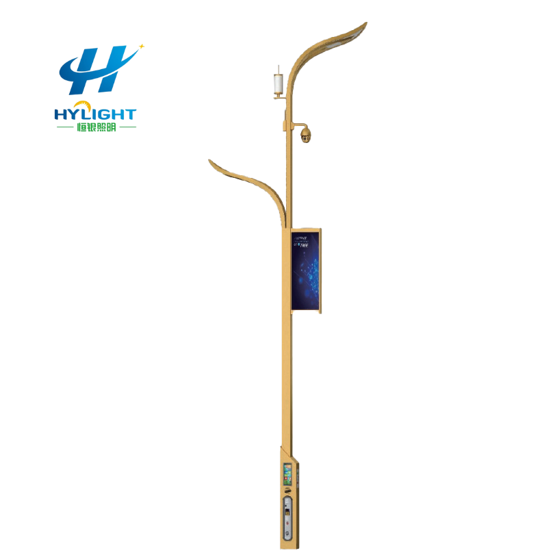 7M,8M,9M,10M,11M,12M Outdoor hot dip galvanized smart light pole for smart city