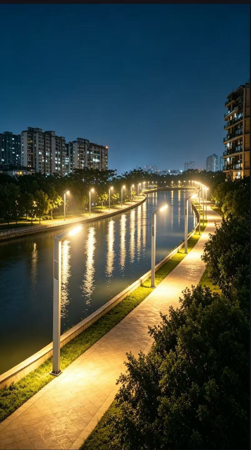 Waterfront Solar Pathway Light with Grid Backup