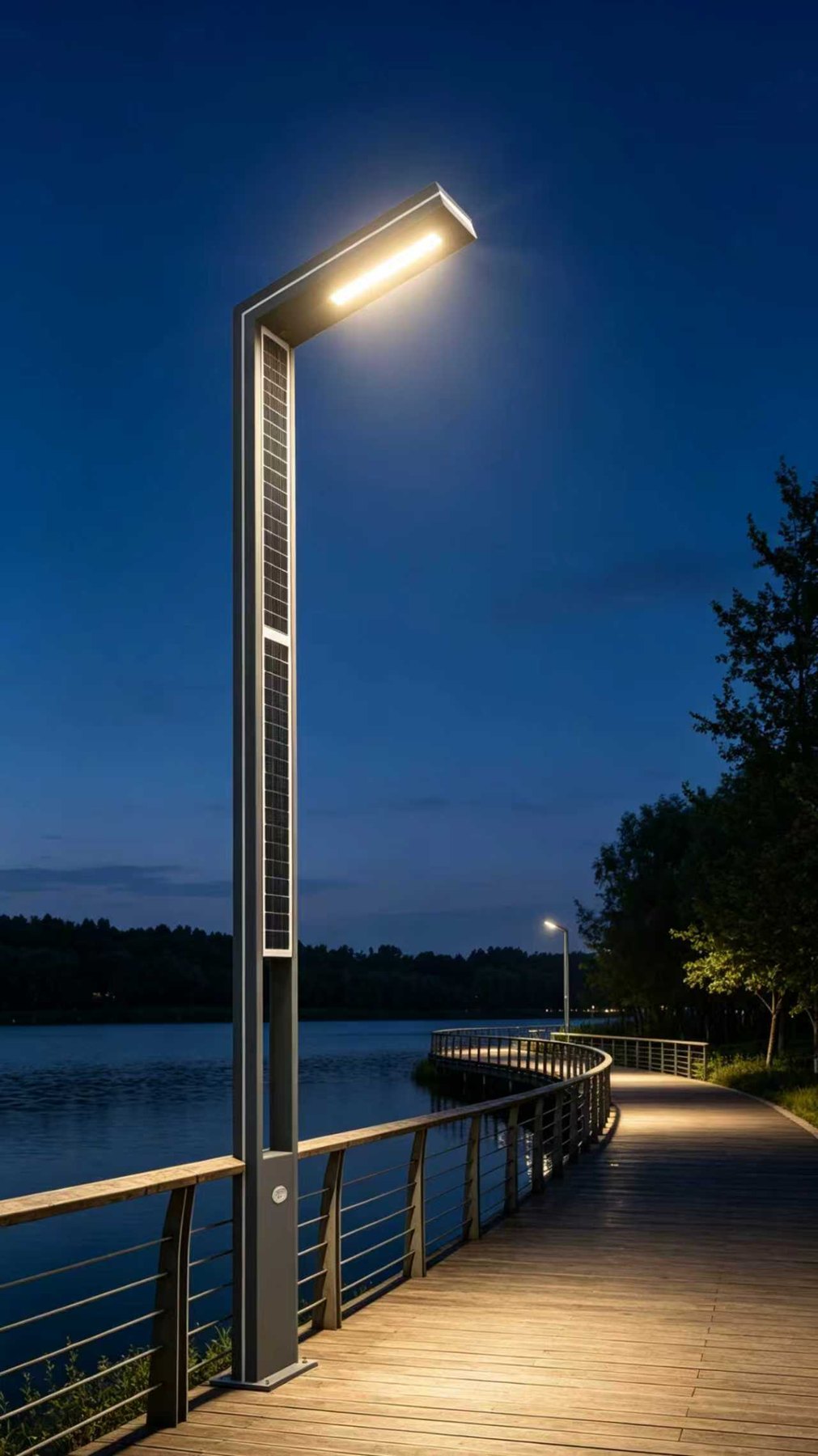 Waterfront Solar Pathway Light with Grid Backup